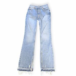 WE THE FREE Women’s Light Wash Raw Hem Flare Jeans Size 26